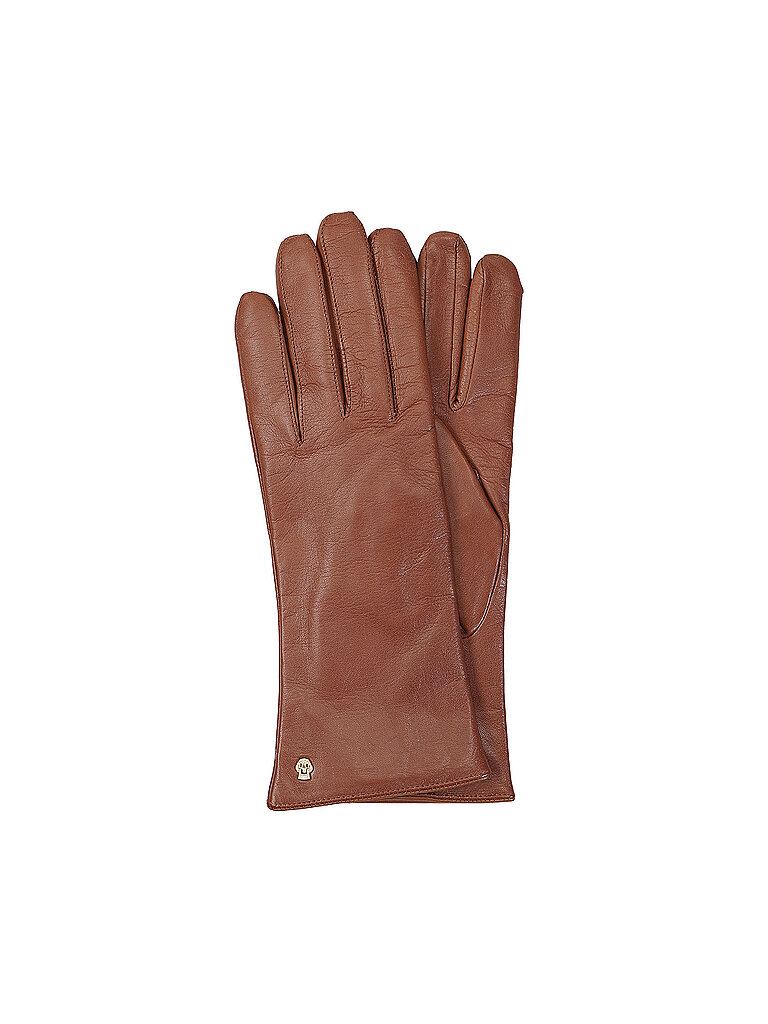 Roeckl Guantes de cuero marrón 8