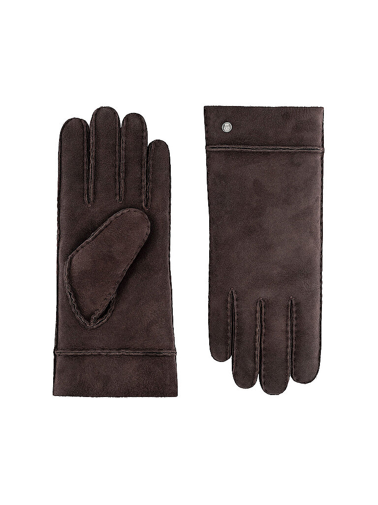 Roeckl Guantes de cuero marrón