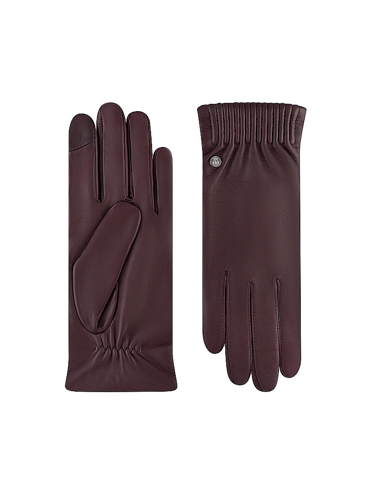 Guantes de cuero rojo oscuro 6,5