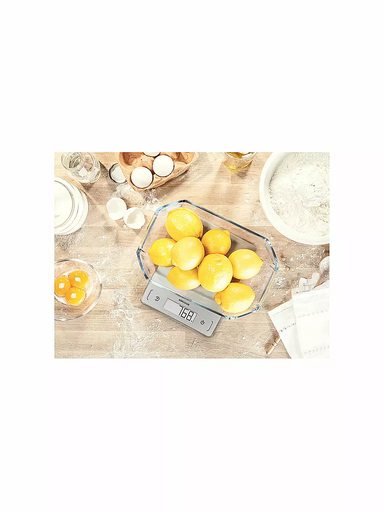 SÖHNLE | Báscula de cocina digital Page Comfort 300 Slim 10kg | Plata