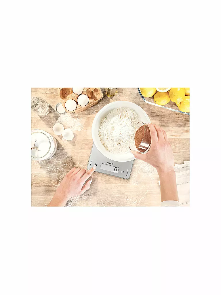 SÖHNLE | Báscula de cocina digital Page Comfort 300 Slim 10kg | Plata