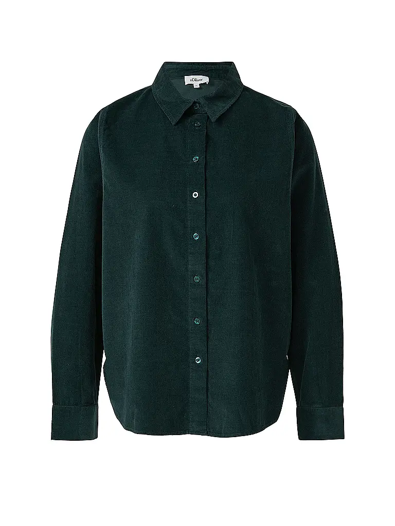 S.OLIVER | Blusa de pana | Verde oscuro