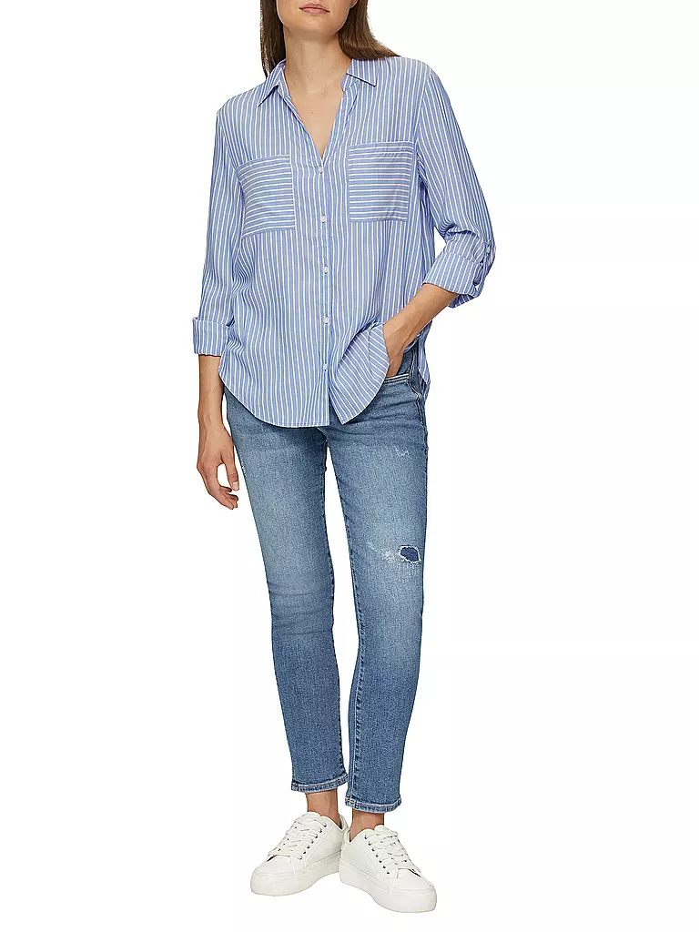 S.OLIVER | Camisa ablusada de corte regular | blau