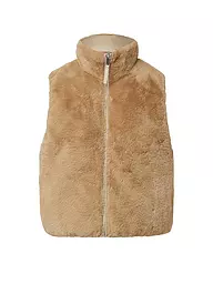 S.OLIVER | Chaleco con aspecto de piel | Camel