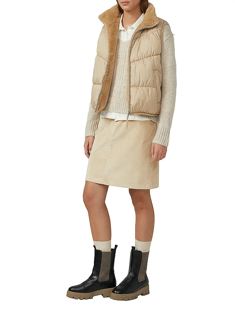 S.OLIVER | Chaleco con aspecto de piel | Camel