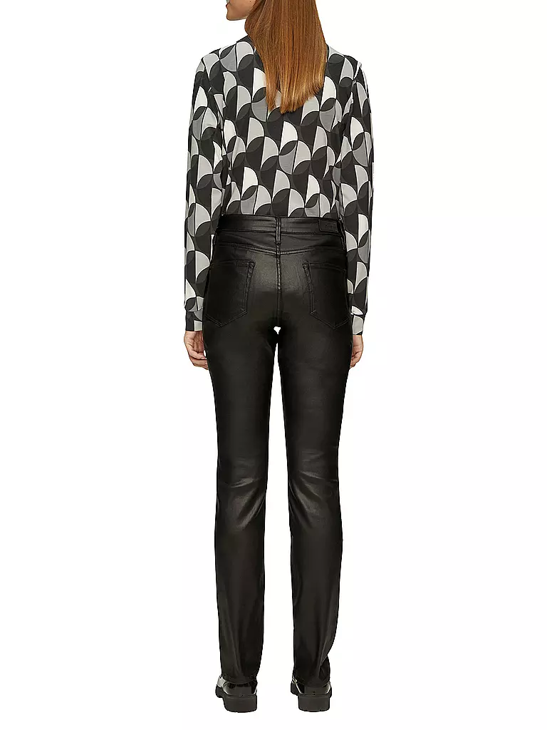 S.OLIVER | Hose in Lederoptik Slim Fit | Negro