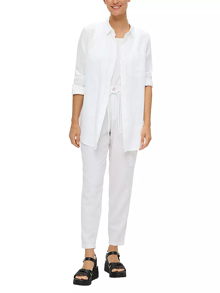 S.OLIVER | Leinenbluse | Blanco