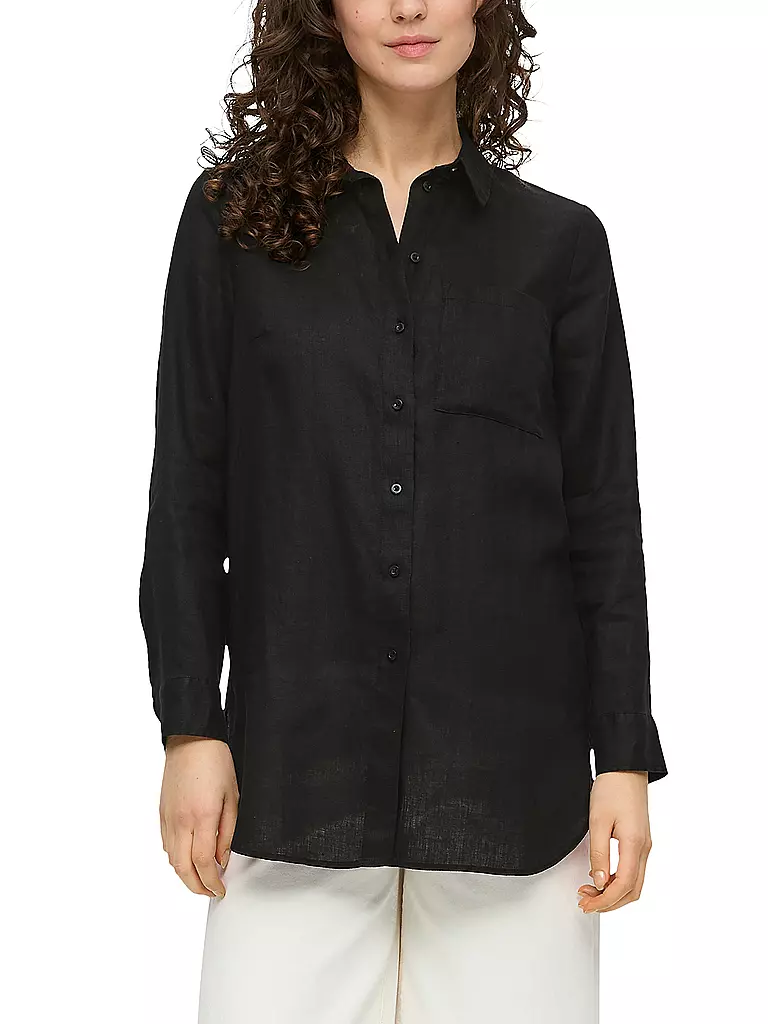 S.OLIVER | Leinenbluse | Negro
