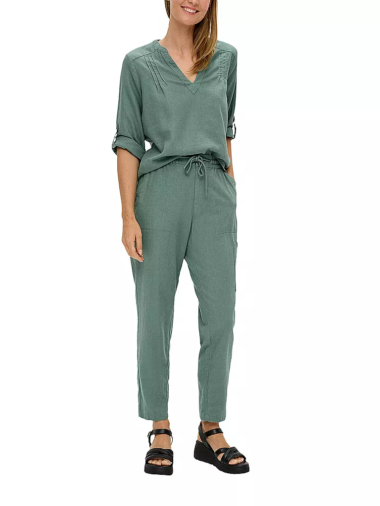 S.OLIVER | Leinenbluse | Petróleo