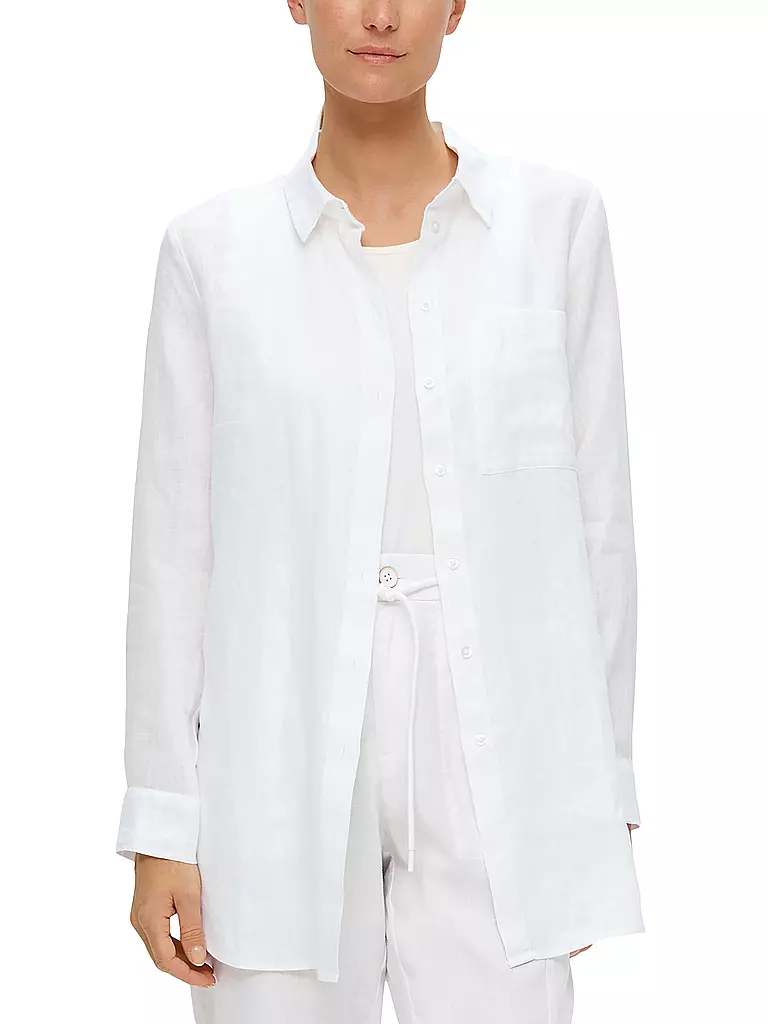 S.OLIVER | Leinenbluse | Blanco