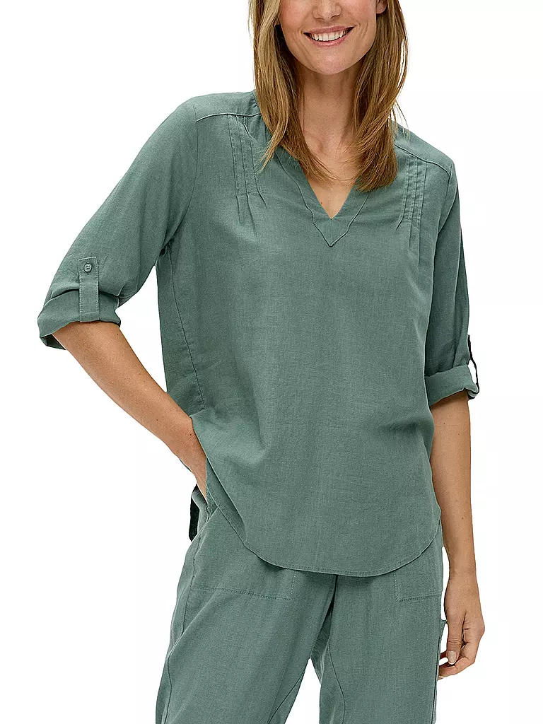 S.OLIVER | Leinenbluse | Petróleo