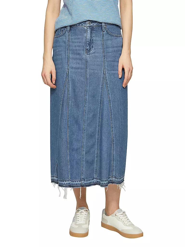 S.OLIVER | Midi falda | Azul oscuro