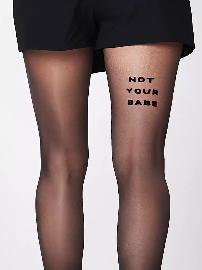 SAINT SASS | Strumpfhose NOT YOUR BABE 40 neongelb | Negro
