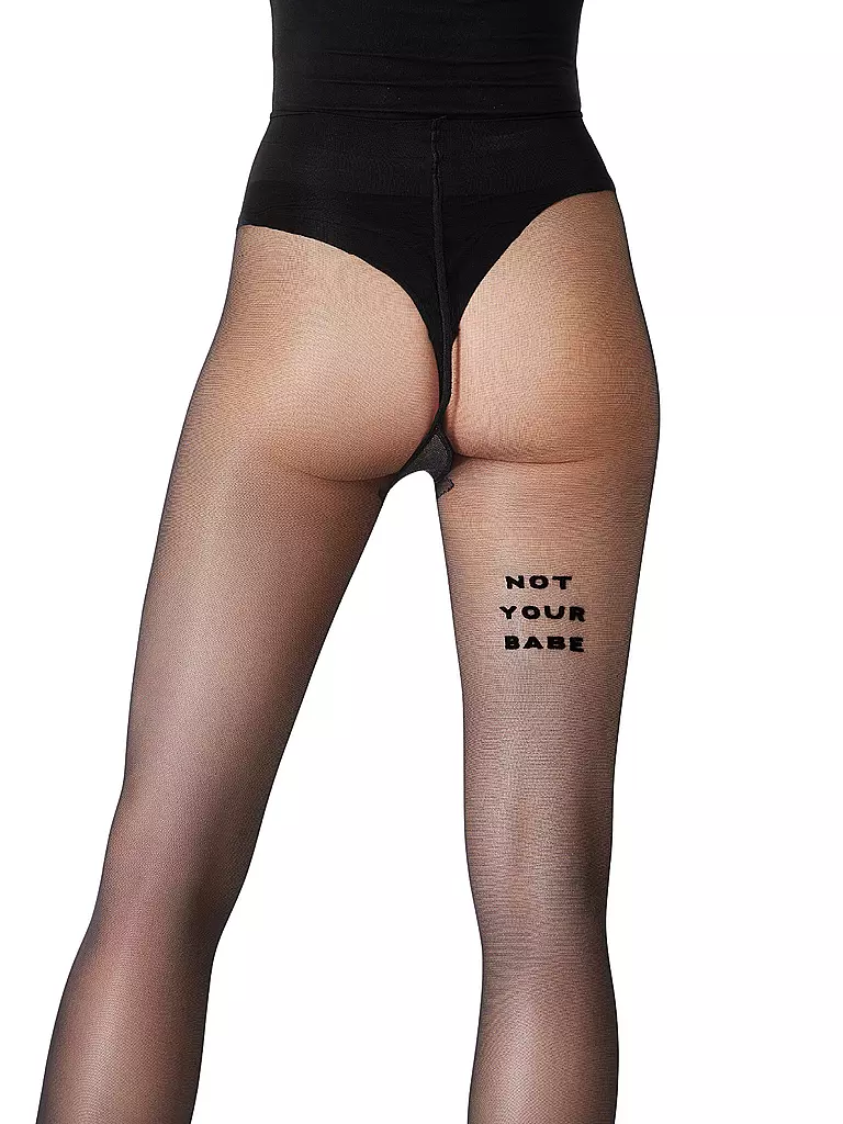 SAINT SASS | Strumpfhose NOT YOUR BABE 40 schwarz | Negro