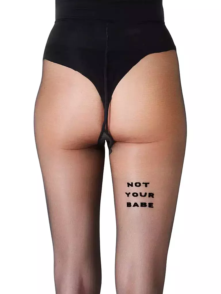 SAINT SASS | Strumpfhose NOT YOUR BABE 40 schwarz | Negro