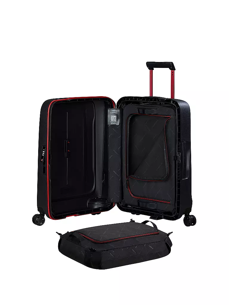SAMSONITE | Trolley ESSENS SPINNER 55cm charcoal/red  | Negro