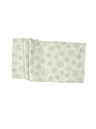 SANDER | Camino de mesa navideño 50x140cm CRISTALLO LUCE Crudo/Plata