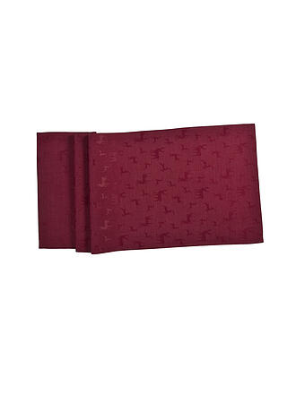 SANDER | Camino de mesa navideño 50x140cm NOVA LOFT JACQUARD Burdeos