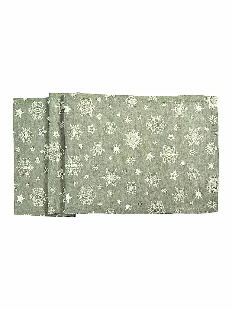 SANDER | Camino de mesa CRISTALLO NEVE 50x140cm Jade | Verde claro