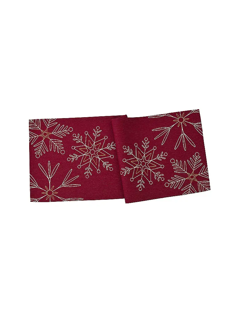 SANDER | Camino de mesa navideño 50x138cm SNOWFLAKES Rojo | Rojo