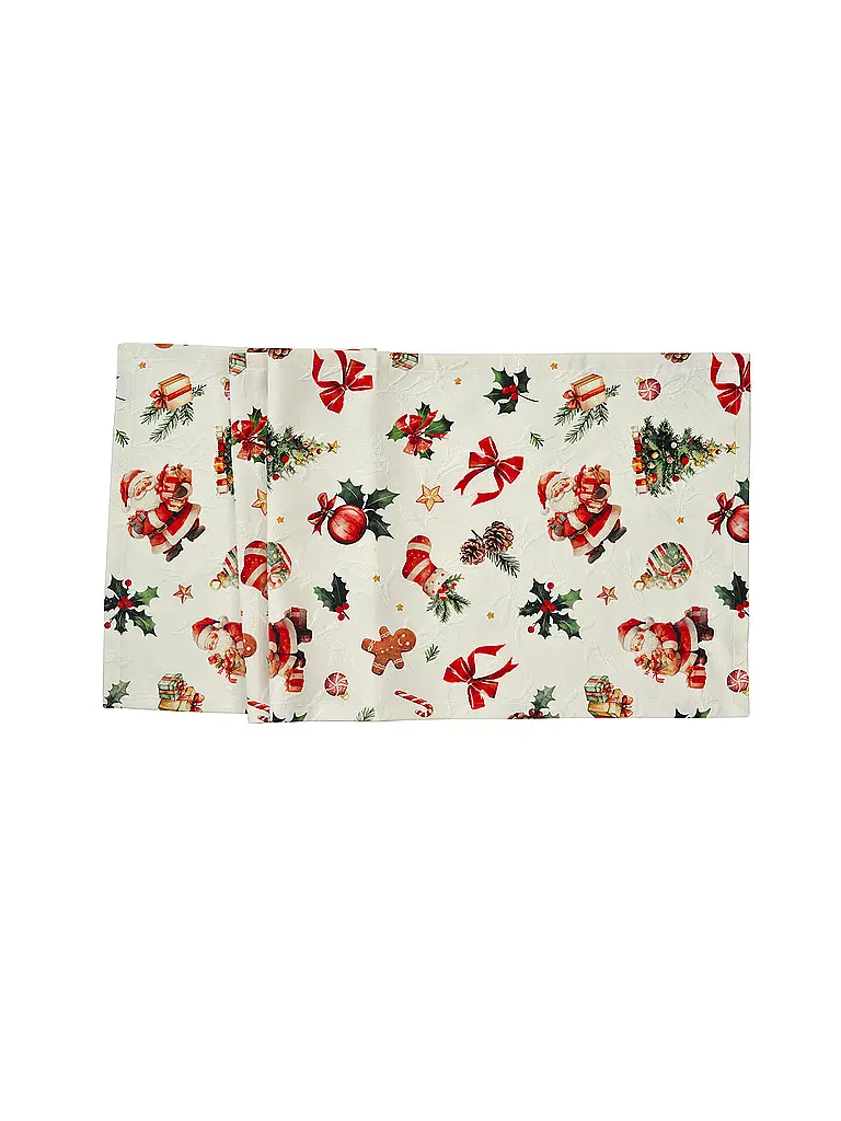 SANDER | Camino de mesa navideño 50x140cm CAPTAIN REINDEER Original | Crema