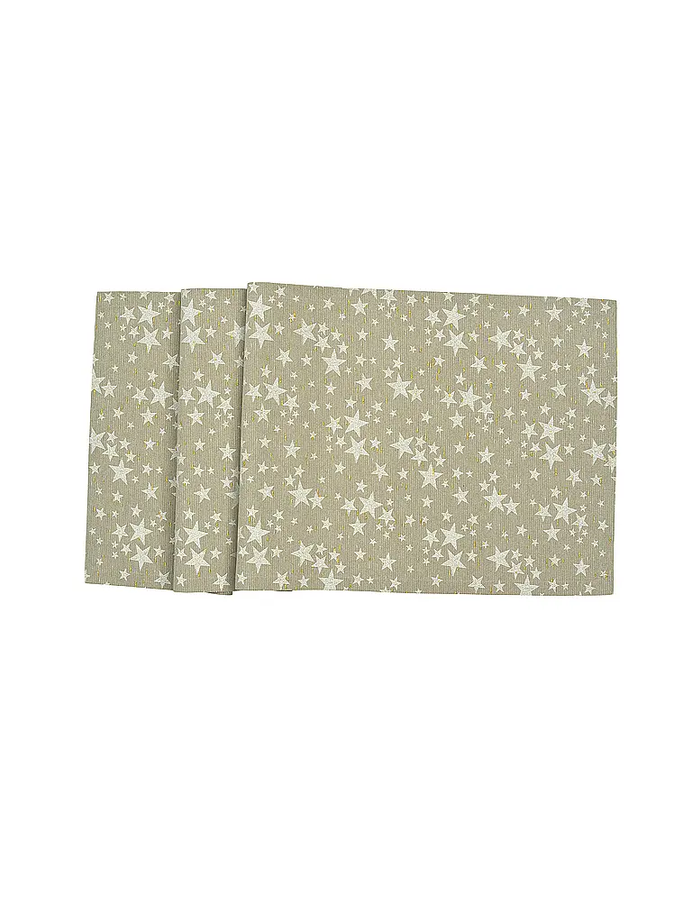 SANDER | Camino de mesa navideño 50x140cm STELLE D'ORO Taupe | Marrón claro