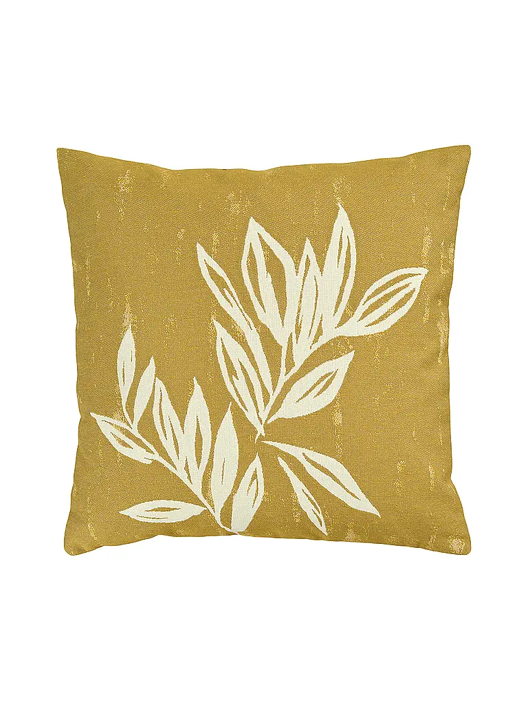 SANDER | Funda de cojín 50x50cm BIG LEAVES Honey | Camel