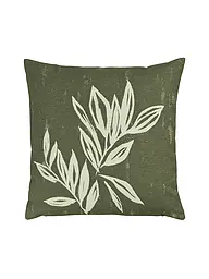 SANDER | Funda de cojín 50x50cm BIG LEAVES Honey | Verde oscuro