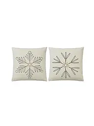 SANDER | Funda de cojín navideña 45x45cm SNOWFLAKES Red | Crema