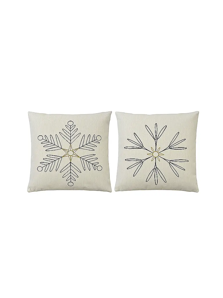 SANDER | Funda de cojín navideña 45x45cm SNOWFLAKES Crema | Crema