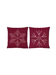 SANDER | Funda de cojín navideña 45x45cm SNOWFLAKES Red | Rojo