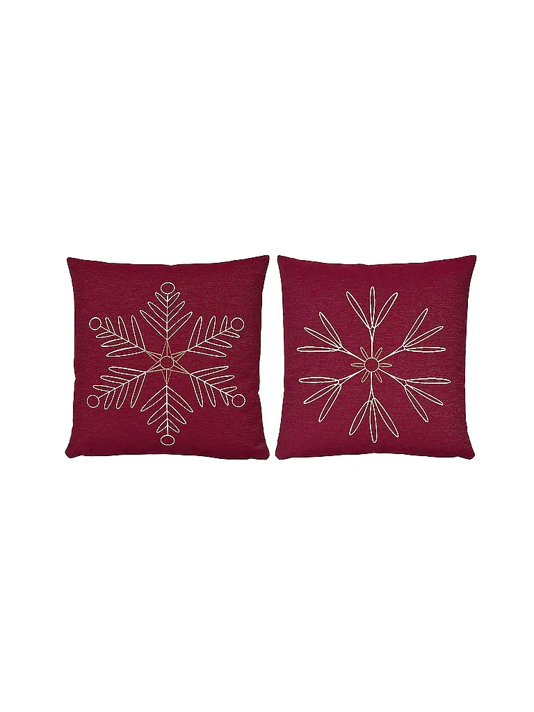 SANDER | Funda de cojín navideña 45x45cm SNOWFLAKES Red | Rojo