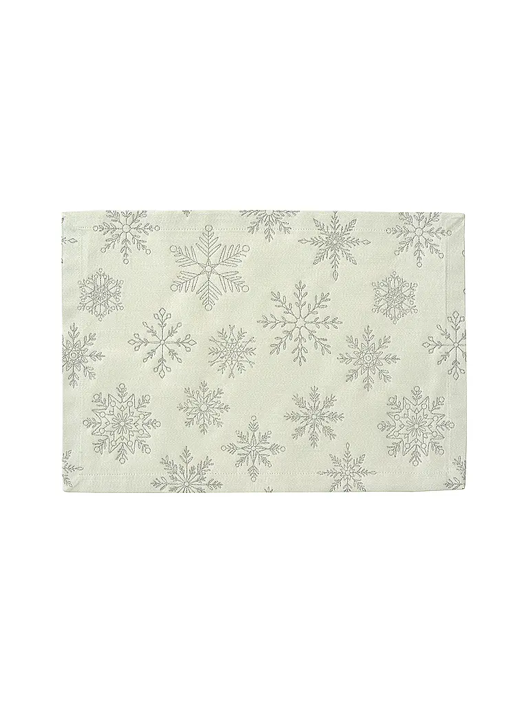 SANDER | Mantel individual navideño 35x50cm CRISTALLO LUCE Ecru/Plata | Crema