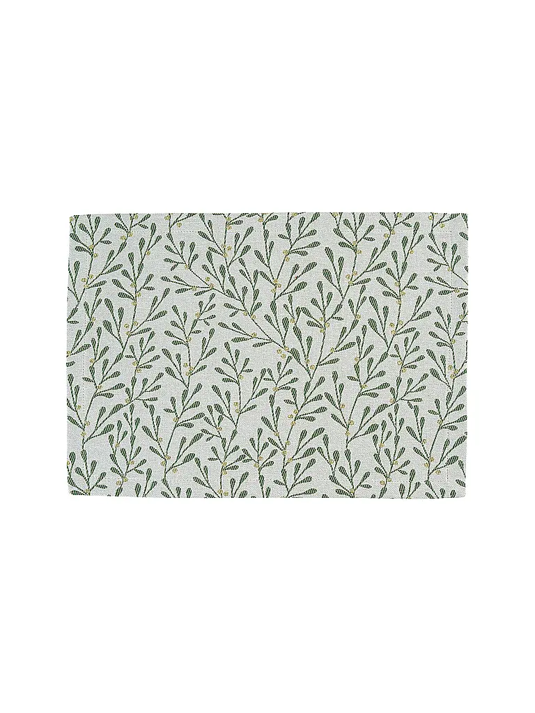 SANDER | Mantel individual navideño 35x50cm MISTY Crudo/Verde | Verde oscuro