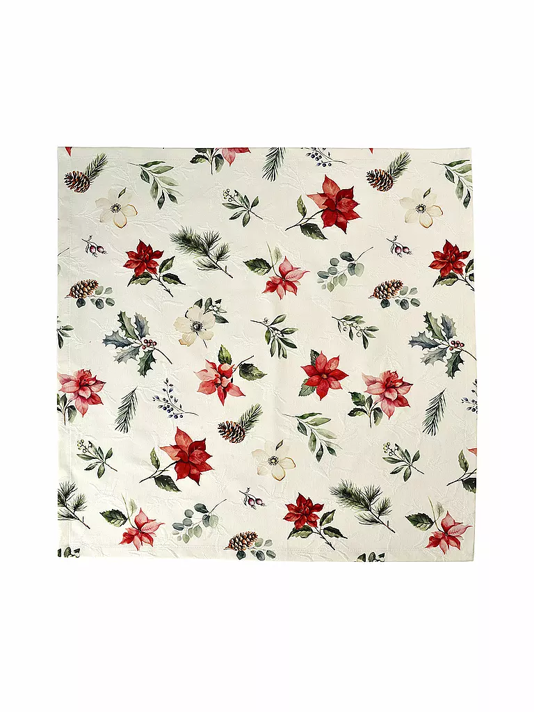 SANDER | Mitteldeck X-MAS FLOWERS 85x85cm Original | Crema