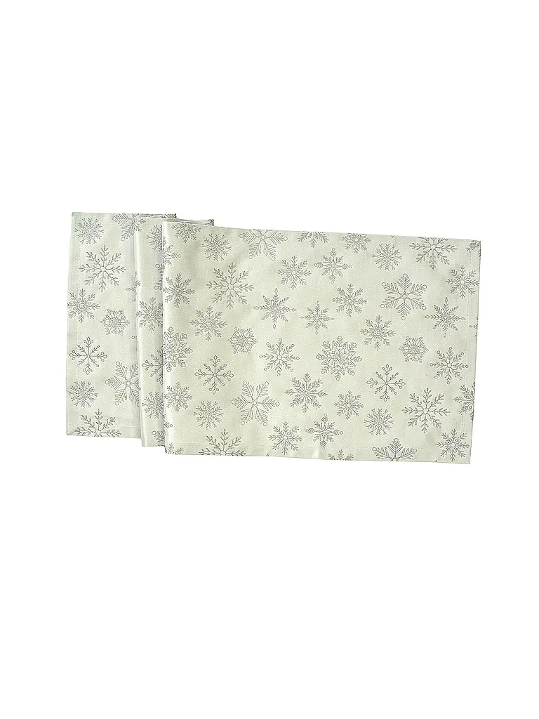 SANDER | Mitteldecke navideña 85x85cm CRISTALLO LUCE Ecru/Silver | Crema