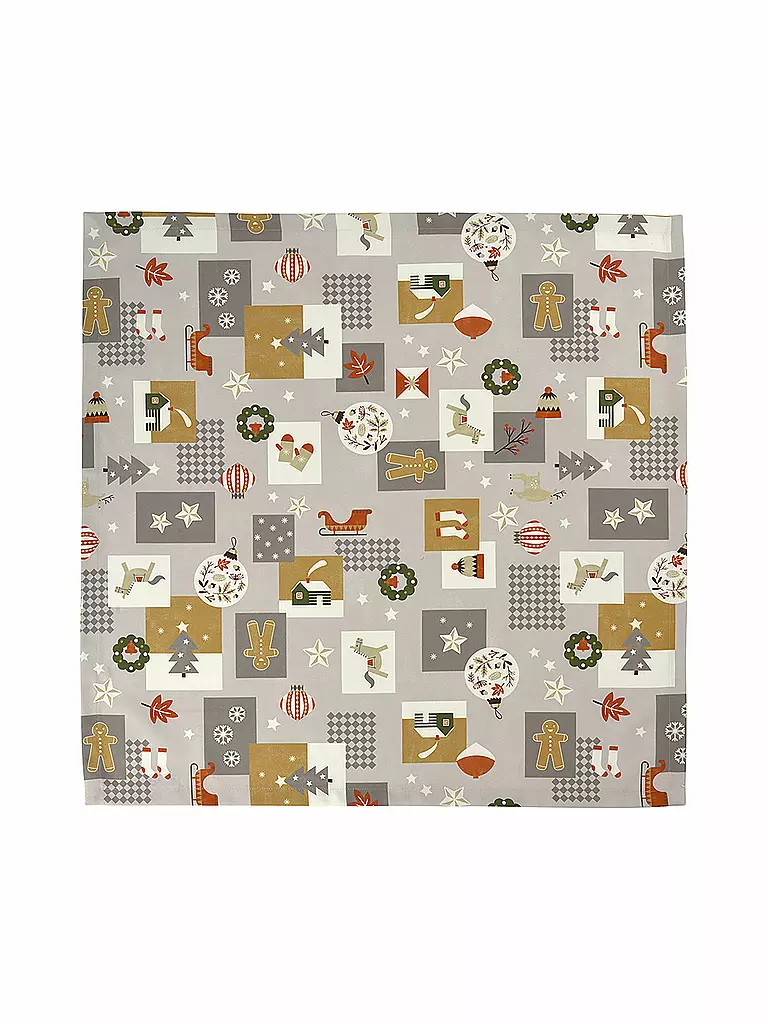 SANDER | Mitteldecke VALKENBURG 85x85cm Taupe / Gris | Gris claro