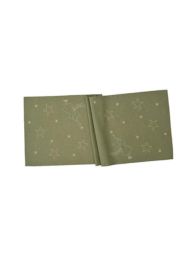 SANDER | Weihnachts Mitteldecke 85x85cm STARDUST Sage | Oliva