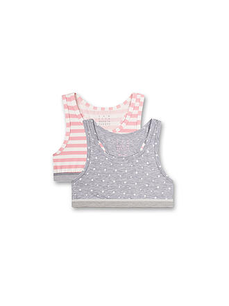 SANETTA | Bustier para niña, paquete de 2, gris claro