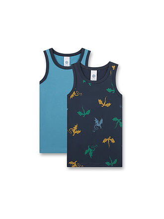 SANETTA | Camiseta interior de niño, paquete de 2, azul oscuro