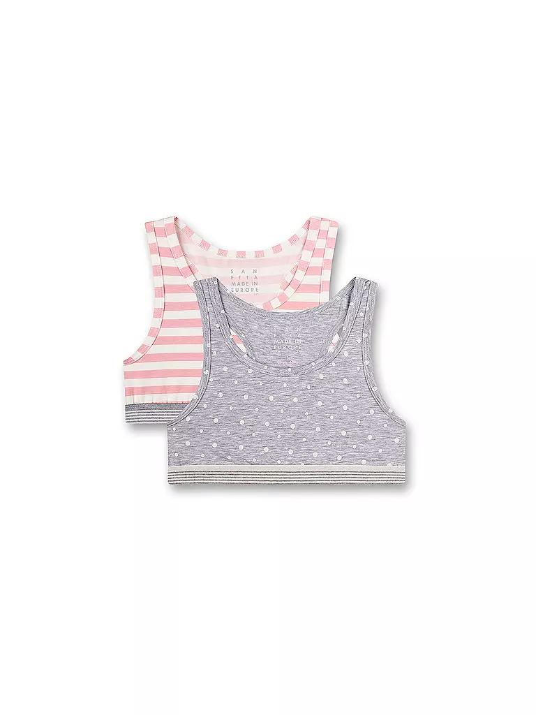 SANETTA | Bustier para niña, paquete de 2, gris claro | hellgrau