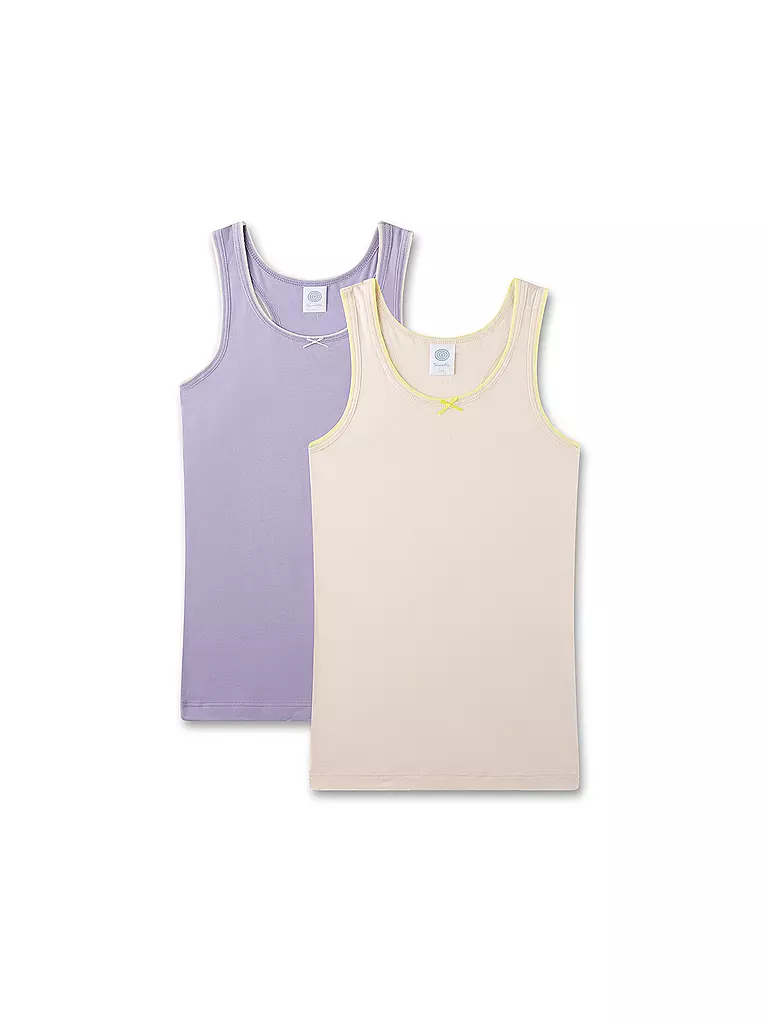 SANETTA | Camiseta interior para niña, paquete de 2, arena | Crema