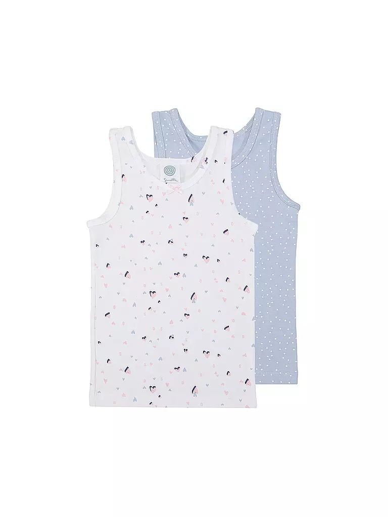 SANETTA | Camiseta interior para niña, paquete de 2, blanco | Blanco
