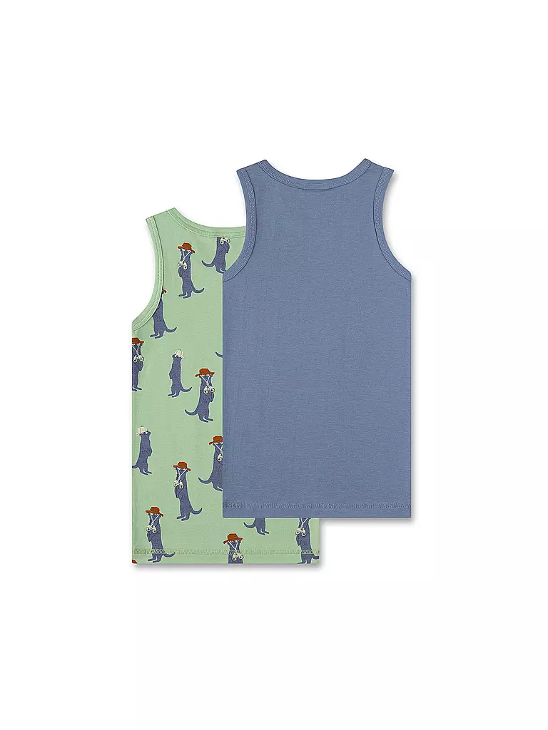 SANETTA | Camisetas interiores para niño, paquete de 2, verde jade | 