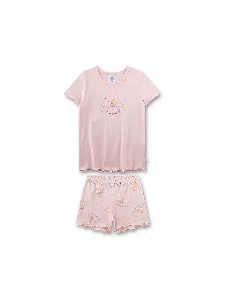 SANETTA | Pijama de niña de 2 piezas, camiseta y shorts | Rosa