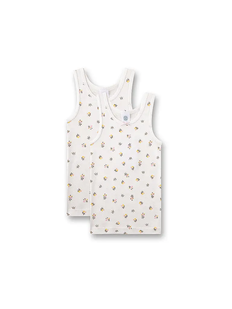 SANETTA | Top de niña - Camiseta interior, paquete de 2, white pebb | Crema