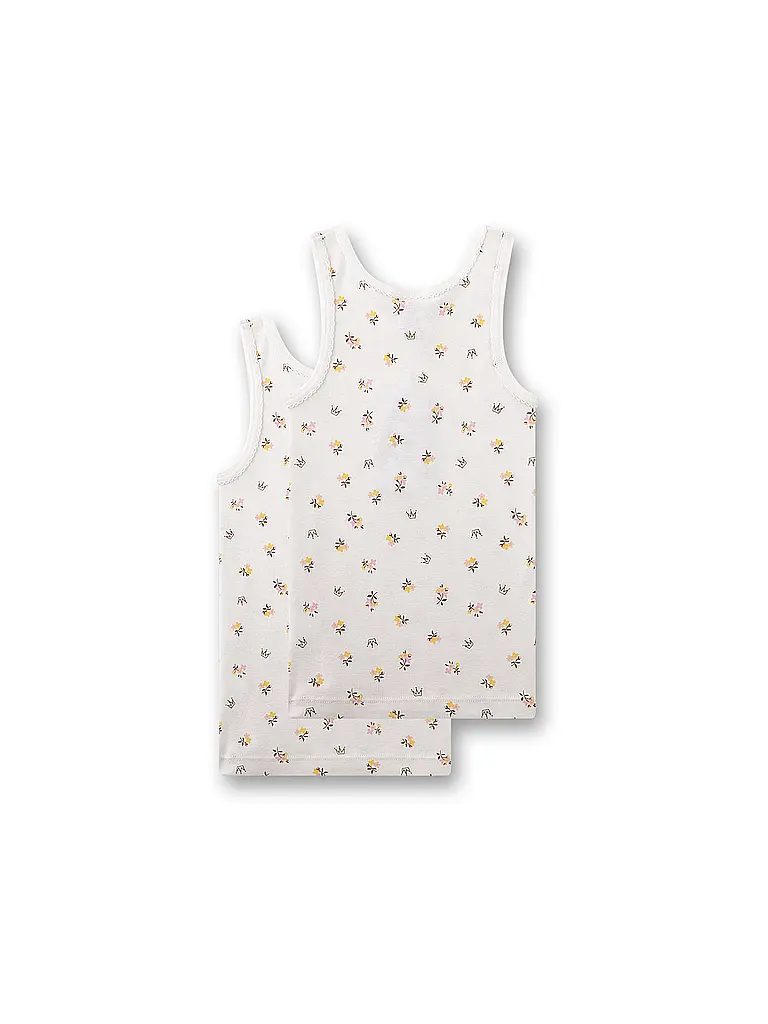 SANETTA | Top de niña - Camiseta interior, paquete de 2, white pebb | Crema