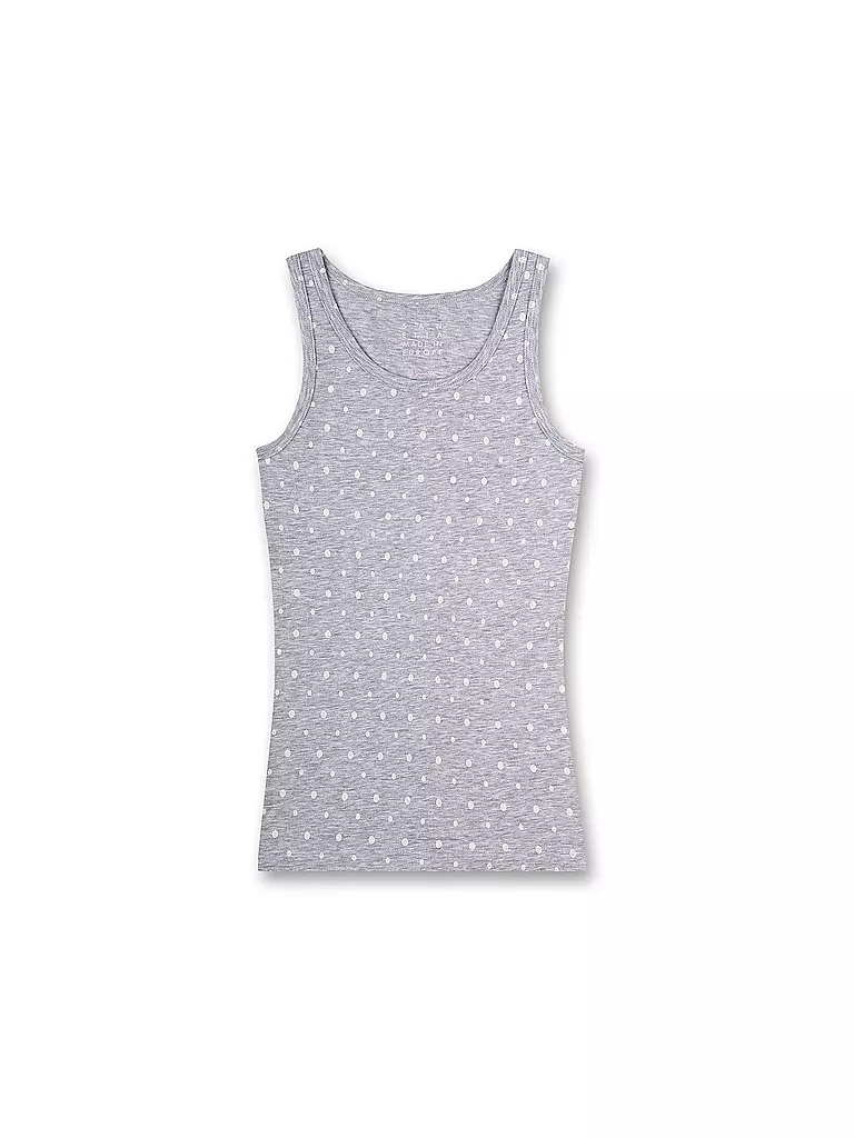 SANETTA | Top de niña - Camiseta interior gris claro jaspeado | Gris claro