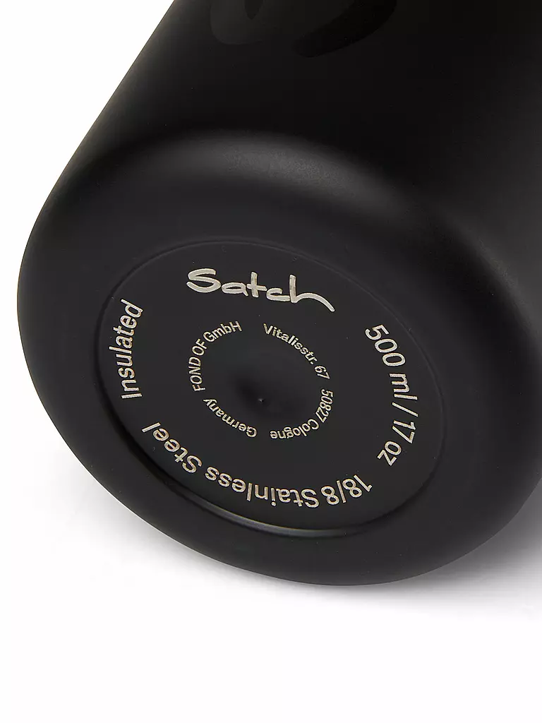 SATCH | Botella de agua de 0,5 l de acero inoxidable negra |
