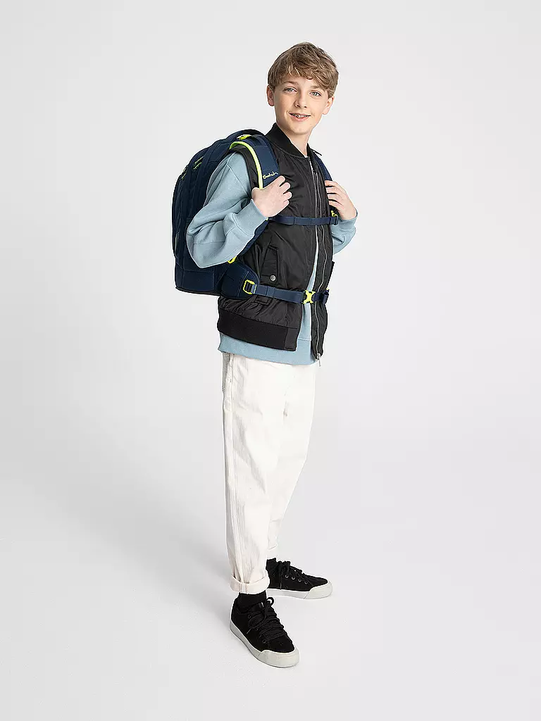 SATCH | Mochila escolar Pack - Toxic Yellow | Azul oscuro